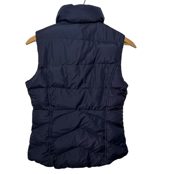VIntage J Crew Women's Down Fill Puffer Vest Navy Blue Pockets Size Medium Y2K - Picture 3 of 6